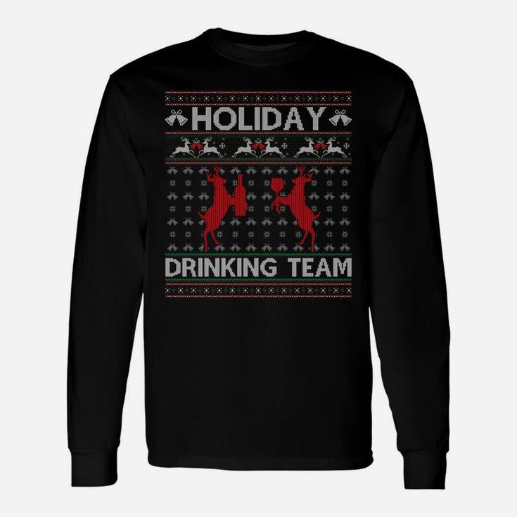 Holiday Drinking Team Reindeer Drink Ugly Christmas Sweater Sweatshirt Unisex Long Sleeve