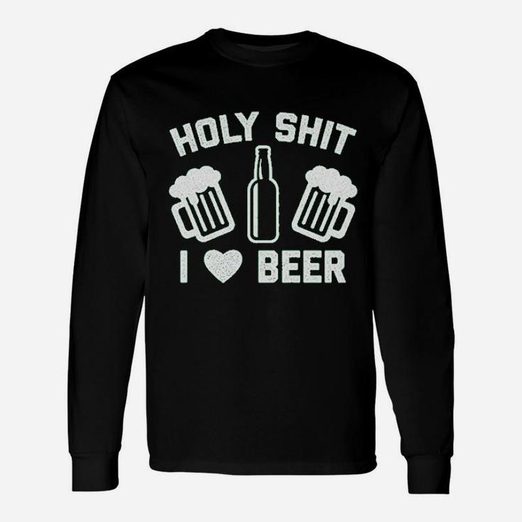 Holy Sht I Love Beer Funny Saint Patricks Day Patty Drinking Unisex Long Sleeve