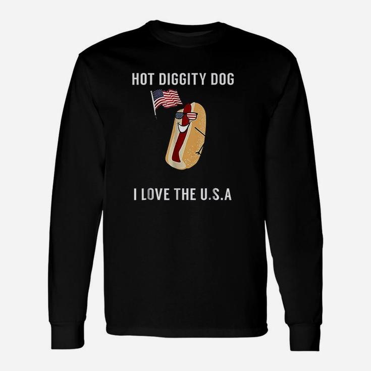 Hot Diggity Dog I Love Usa Unisex Long Sleeve