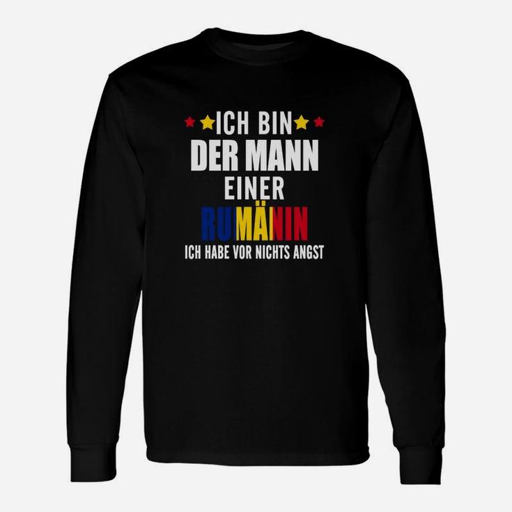 Humorvolles Langarmshirts für Herren Mann einer Rumänin, Lustiges Design