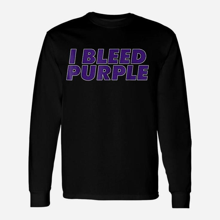 I Bleed Purple Graphic For Sports Fans Unisex Long Sleeve