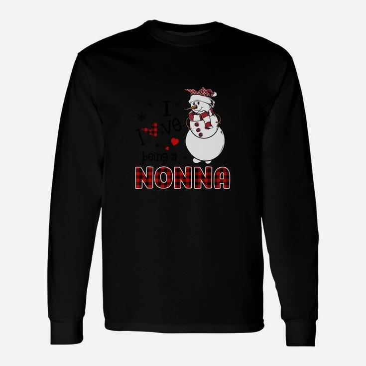 I Love Being A Nonna Snowman - Christmas Gift Sweatshirt Unisex Long Sleeve