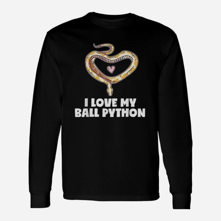 I Love My Ball Python Heart Pet Snake Animal Reptile Unisex Long Sleeve