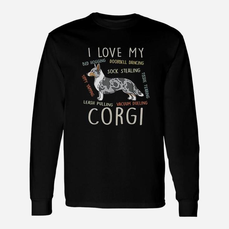 I Love My Cardigan Welsh Corgi Dog Mom Dad Funny Cute Gift Unisex Long Sleeve
