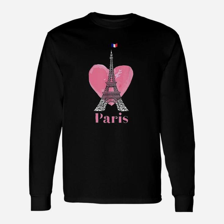 I Love Paris  Eiffel Tower France Unisex Long Sleeve