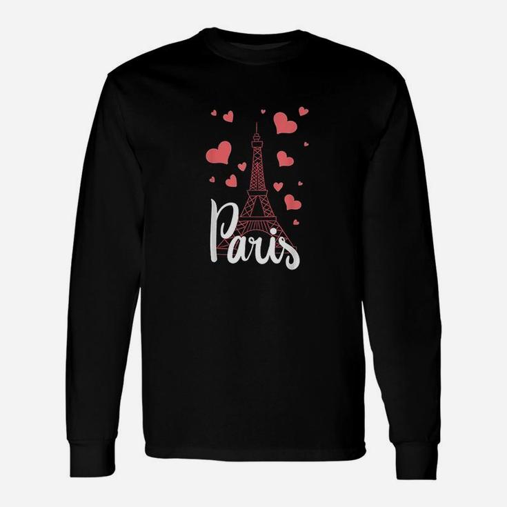I Love Paris France Eiffel Tower Gift Unisex Long Sleeve