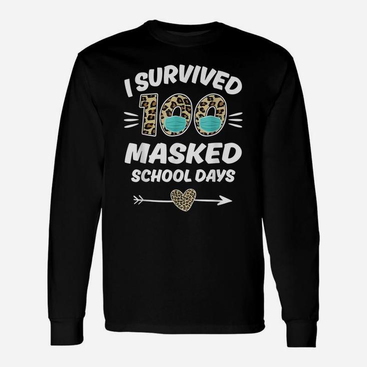 I Survived 100 Masked School Days Funny 100Th Day Of School Unisex Long Sleeve