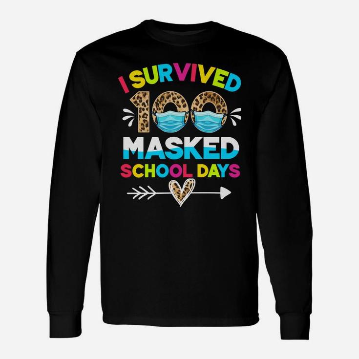I Survived 100 Masked School Days Funny 100Th Day Of School Unisex Long Sleeve