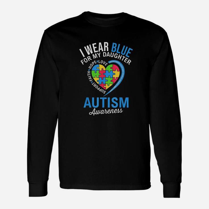 I Wear Blue For My Daughter Awareness Month Unisex Long Sleeve