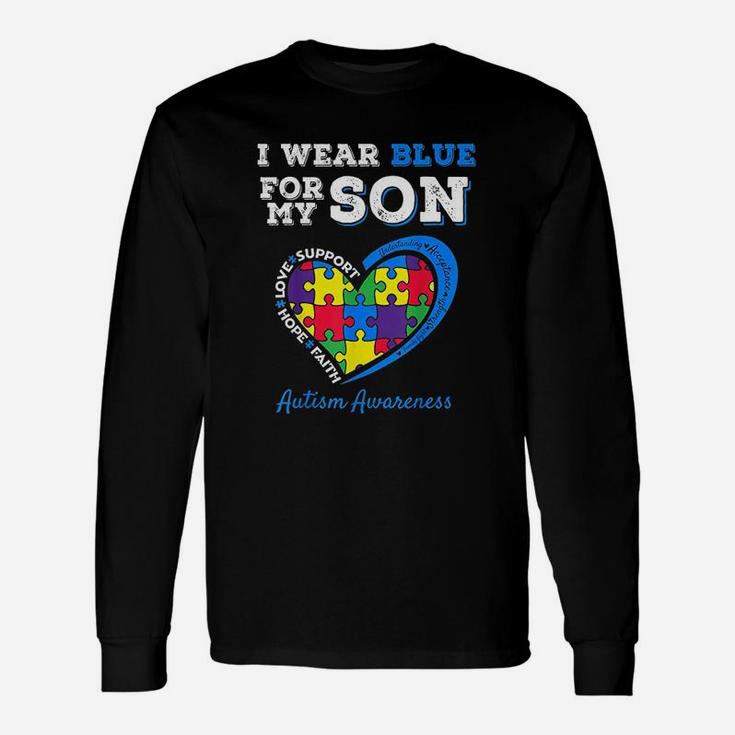 I Wear Blue For My Son Autism Awareness Unisex Long Sleeve