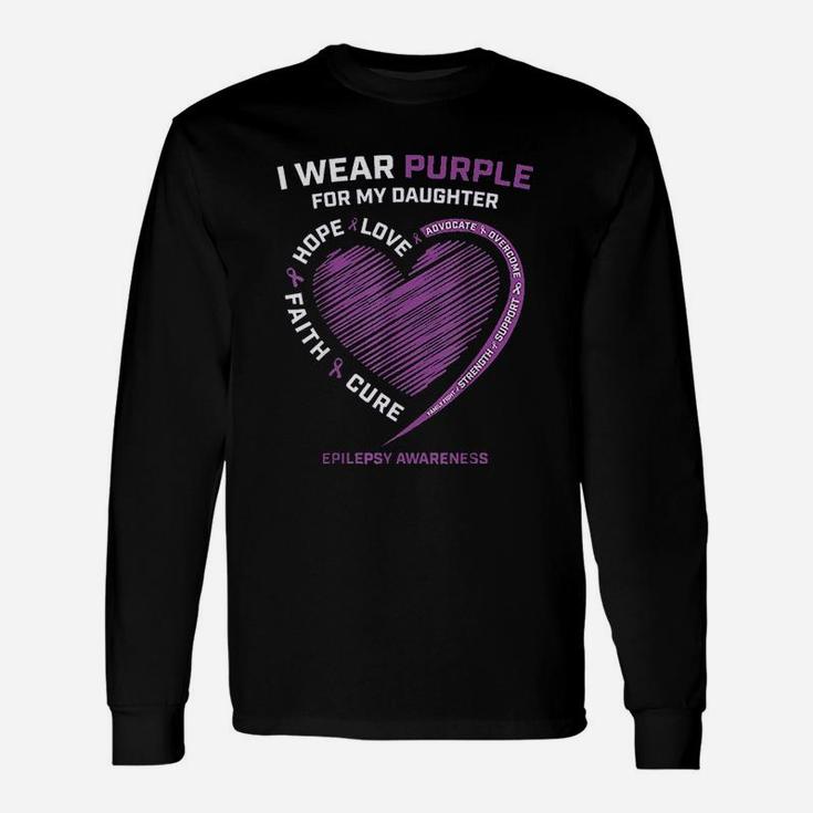 I Wear Purple For My Daughter Unisex Long Sleeve