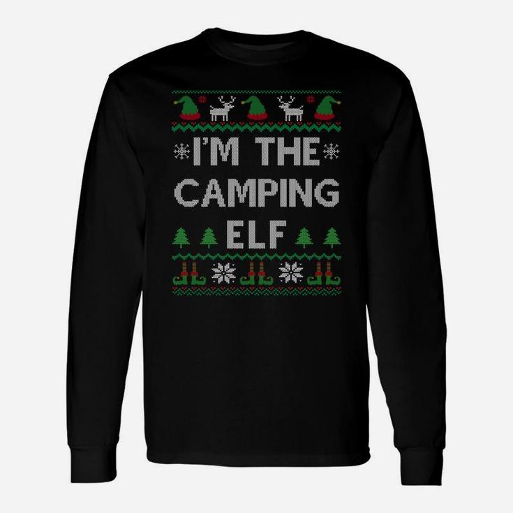 I'm The Camping Elf Funny Camper Camp Lover Ugly Christmas Sweatshirt Unisex Long Sleeve
