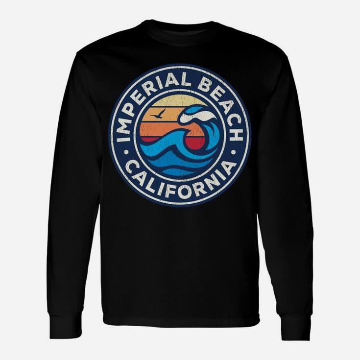Imperial Beach California Ca Vintage Nautical Waves Design Unisex Long Sleeve