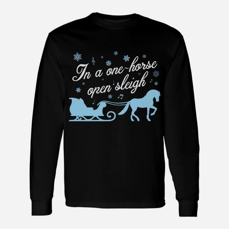 In A One-Horse Open Sleigh, Cute Christmas Sweater Sweatshirt Unisex Long Sleeve