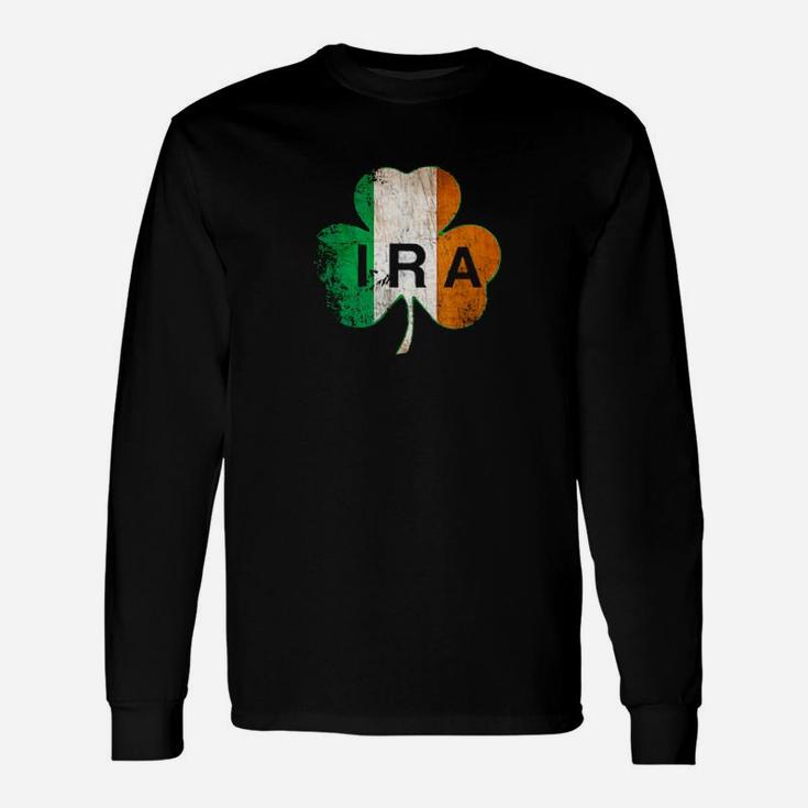 Ira Irish Lucky Shamrock St Patrick's Day Ireland Flag Long Sleeve T-Shirt