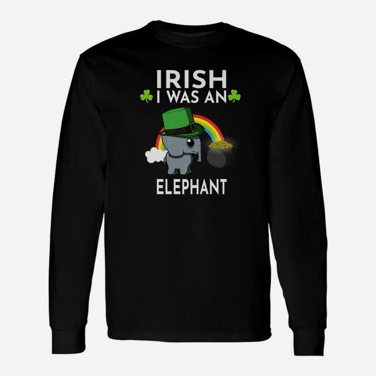 Irish I Was An Elephant Leprechaun St Patricks Day Long Sleeve T-Shirt