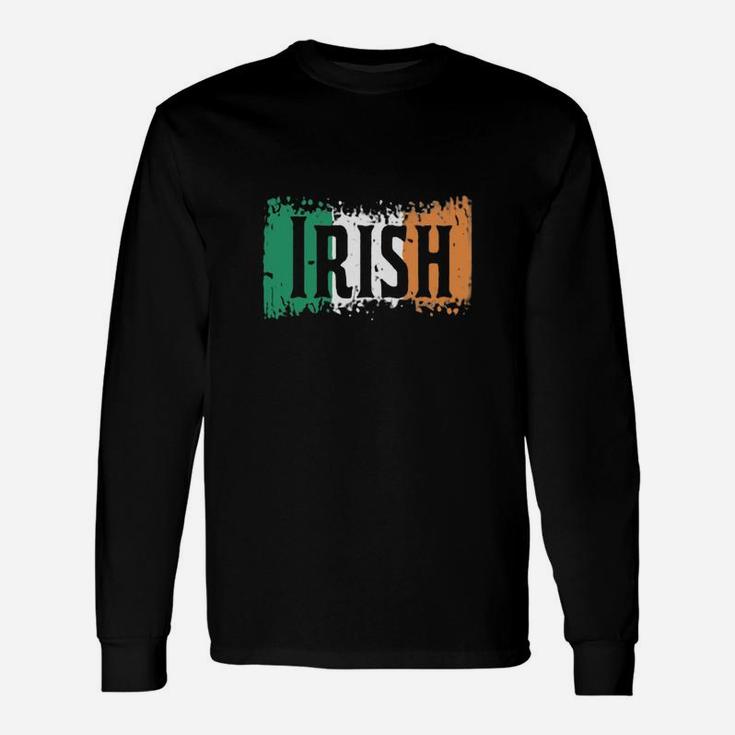 Irish Flag With Irish Long Sleeve T-Shirt