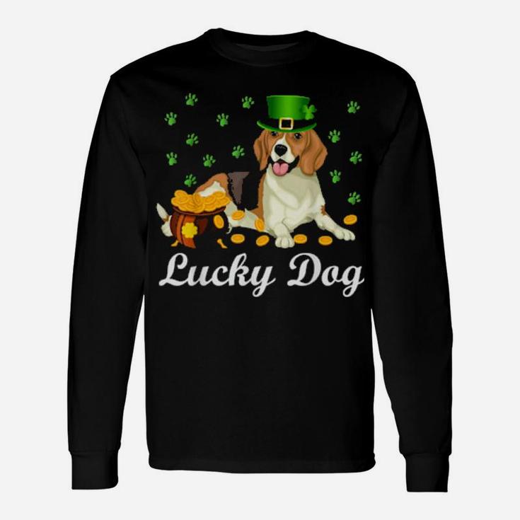 Irish Leprechaun Hat Lucky Beagle Dog St Patricks Day Long Sleeve T-Shirt