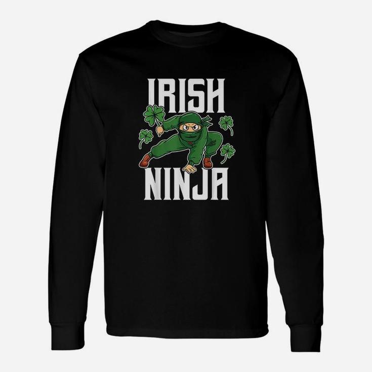 Irish Ninja Awesome St Patricks Day Paddys Luck Irish Gift Unisex Long Sleeve