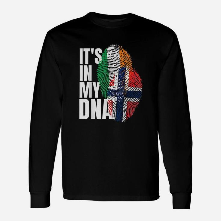 Irish Plus Norwegian Mix Dna Heritage Flag Long Sleeve T-Shirt Irish Plus Norwegian Mix Dna Heritage Flag Long Sleeve T-Shirt