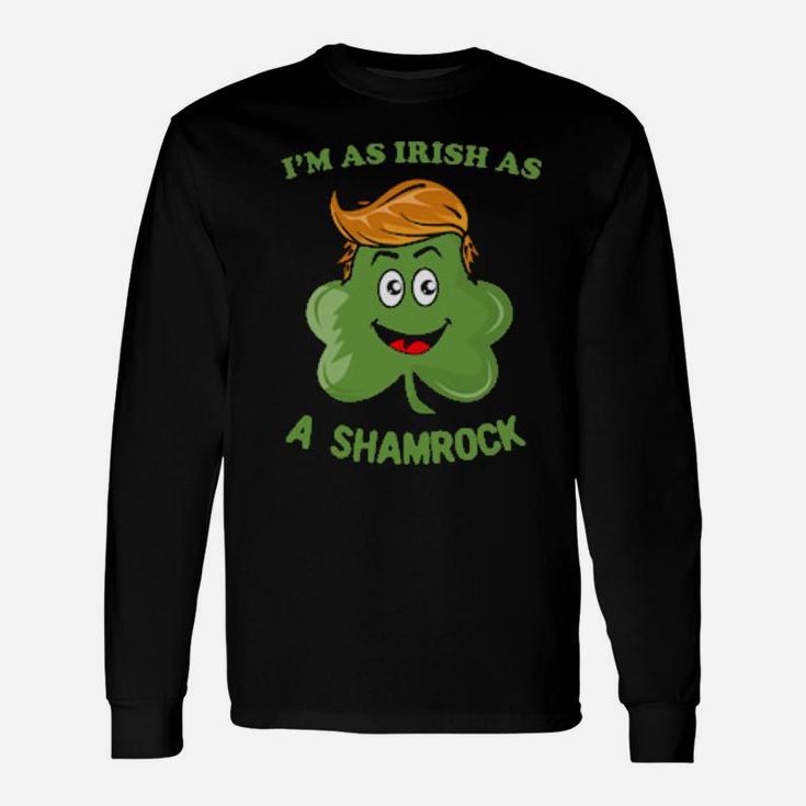 I Am As Irish As A Shamrock Cute Kawaii Shamrock Long Sleeve T-Shirt