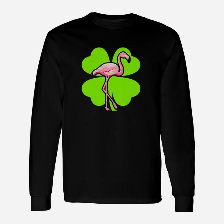 Irish Shamrock Leprechaun Flamingo St Patrick's Day Long Sleeve T-Shirt