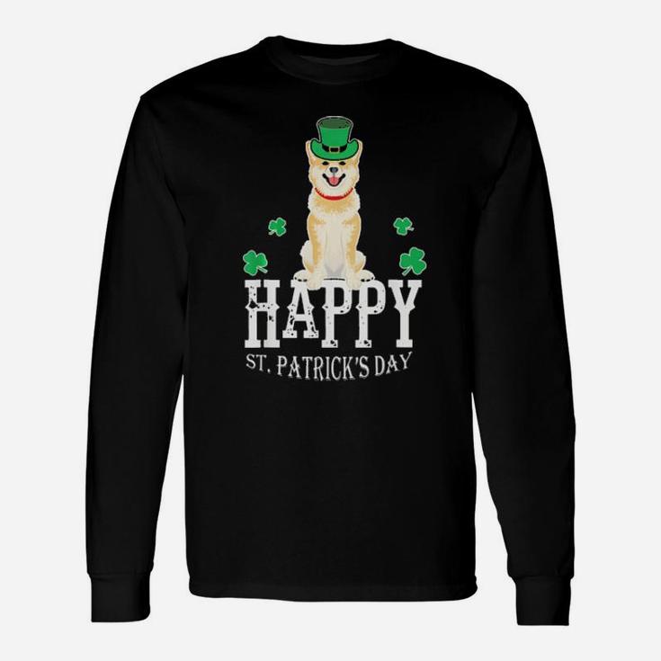 Irish Shiba Inu Happy St Patricks Day Men Women Long Sleeve T-Shirt
