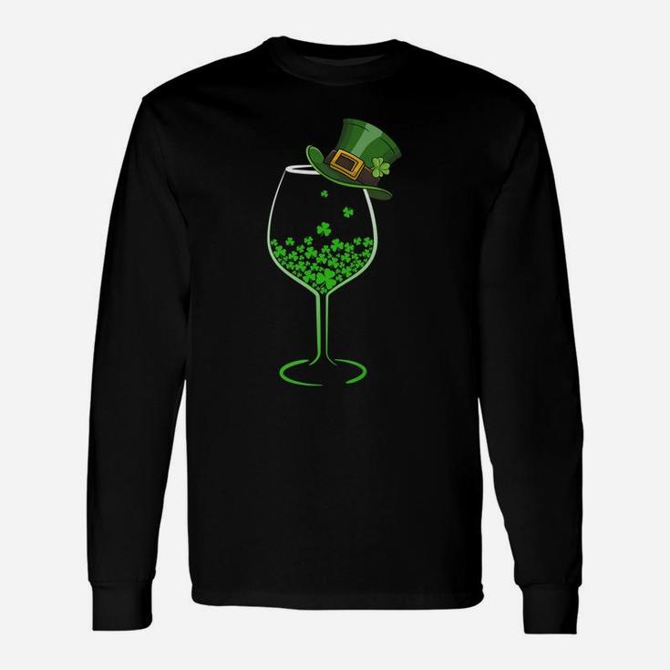 Irish You Were Wine St Saint Patricks Day Long Sleeve T-Shirt