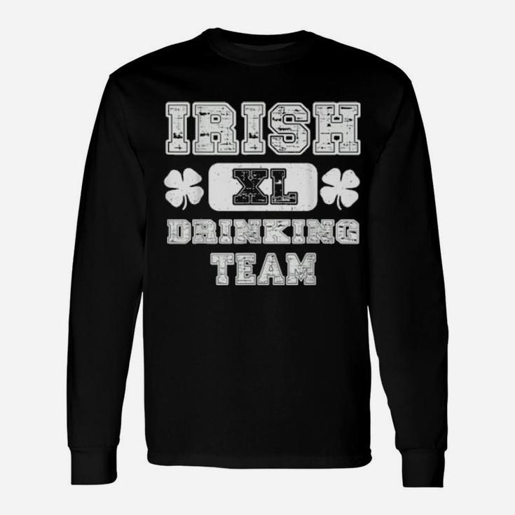 Irish Xl Drinking Team Four Leaf Clover Patrick Long Sleeve T-Shirt