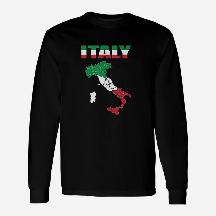 Italian Flag On Italy Unisex Long Sleeve