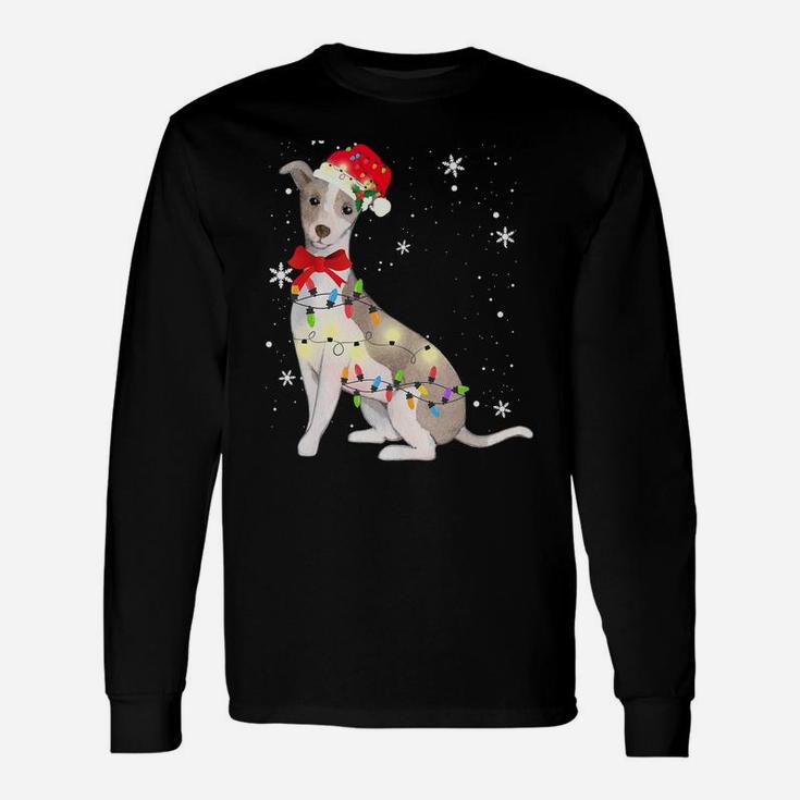Italian Greyhound Dog Christmas Light Xmas Mom Dad Gifts Unisex Long Sleeve
