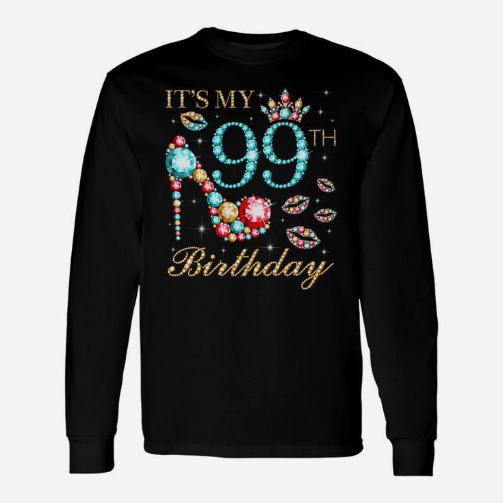 It's My 99Th Birthday Cute 99 Years Old Birthday Queen Sweatshirt Unisex Long Sleeve