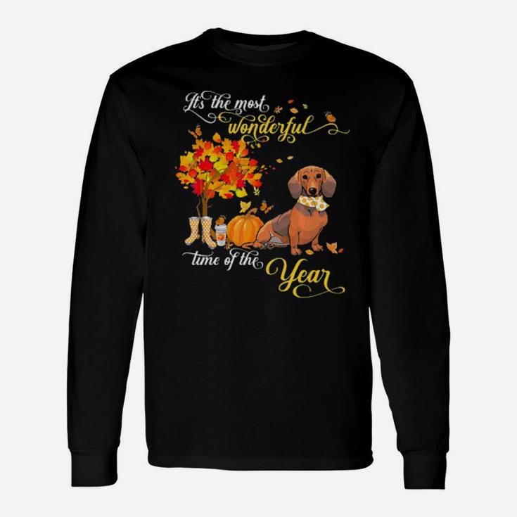It's The Most Wonderful Time Of The Year Dachshund Dog Long Sleeve T-Shirt