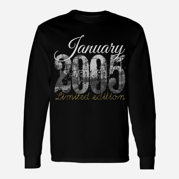 January 2005 Tee - 15 Year Old Shirt 2005 15Th Birthday Gift Unisex Long Sleeve