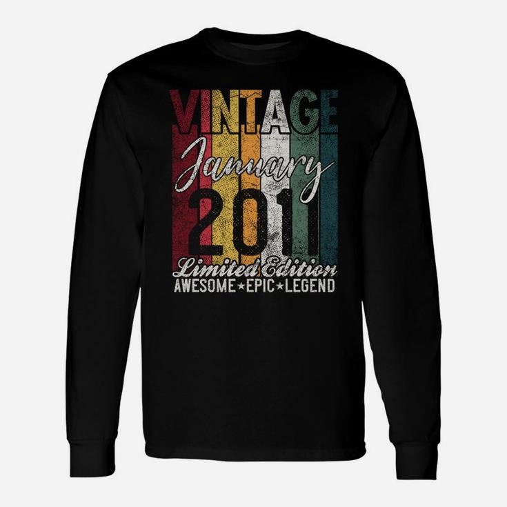 January 2011 10Th Birthday Gift 10 Years Old Vintage Retro Sweatshirt Unisex Long Sleeve