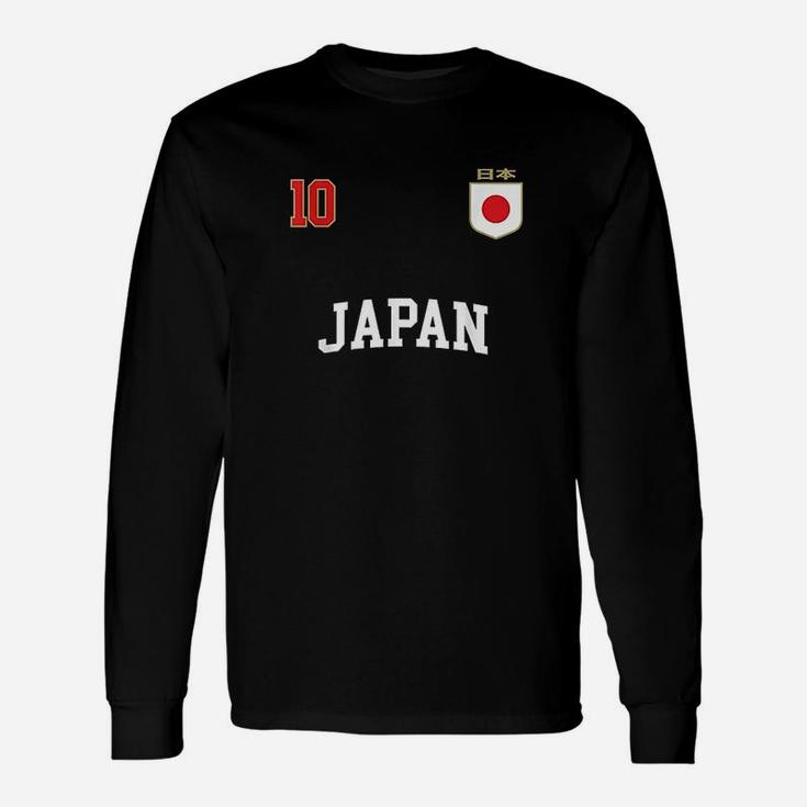 Japan Soccer Team 10 Retro Japanese Flag Unisex Long Sleeve