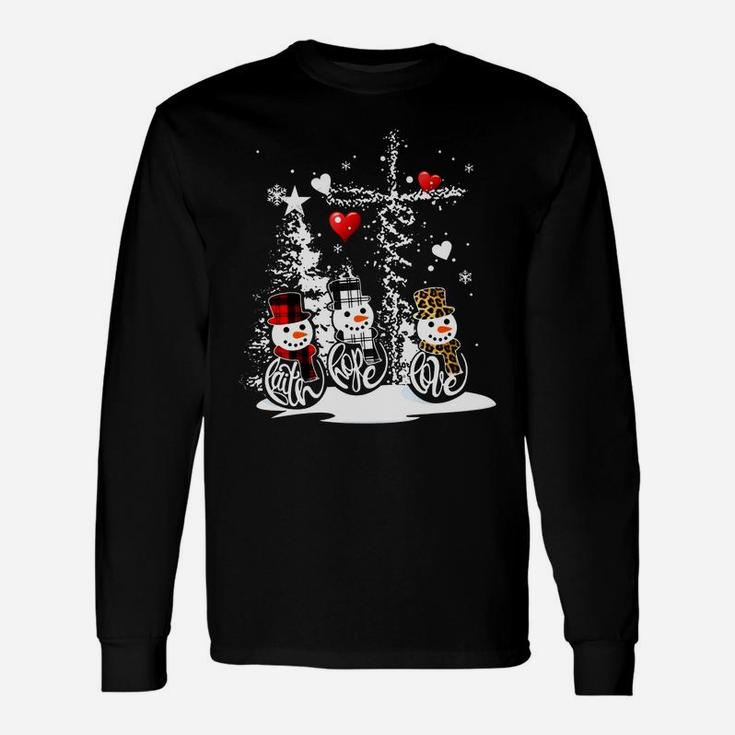 Jesus Christmas Season Faith Love Snowman Christian Sweatshirt Unisex Long Sleeve