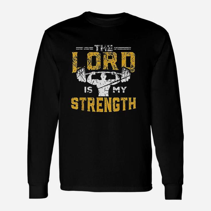 Jesus Workout The Lord Is My Strength Christian Gym Unisex Long Sleeve