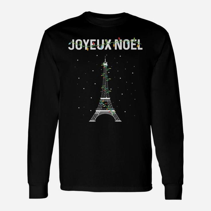 Joyeux Noel French Paris Eiffel Tower Christmas Unisex Long Sleeve