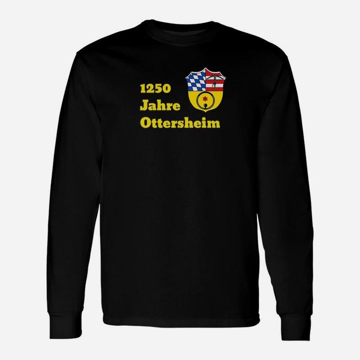 Jubiläums-Langarmshirts 1250 Jahre Ottersheim, Schwarz mit Wappen-Design