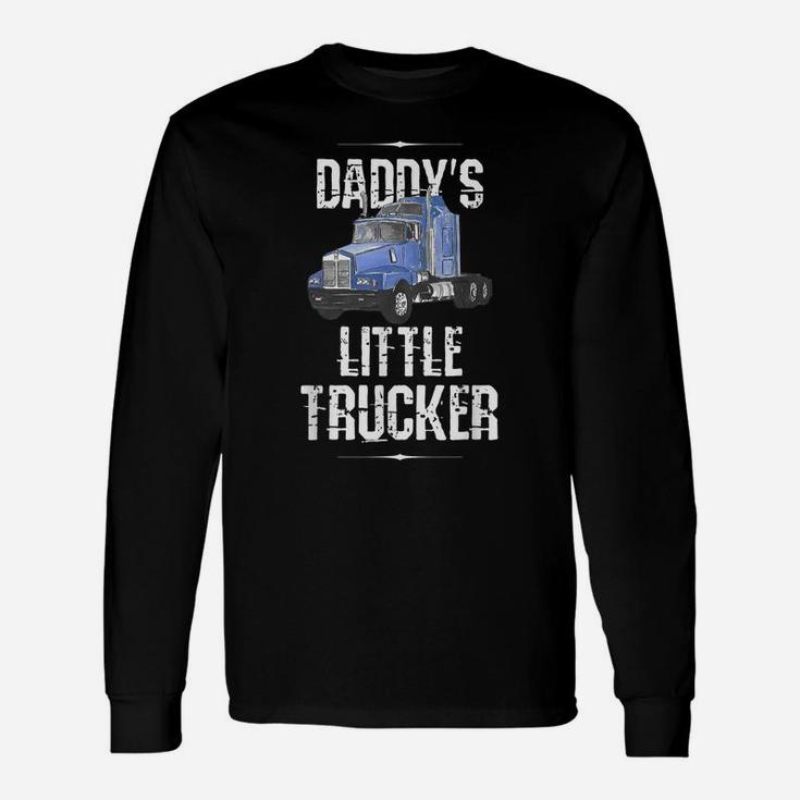 Kids Semi Truck Boys Gift Daddy's Little Trucker Unisex Long Sleeve