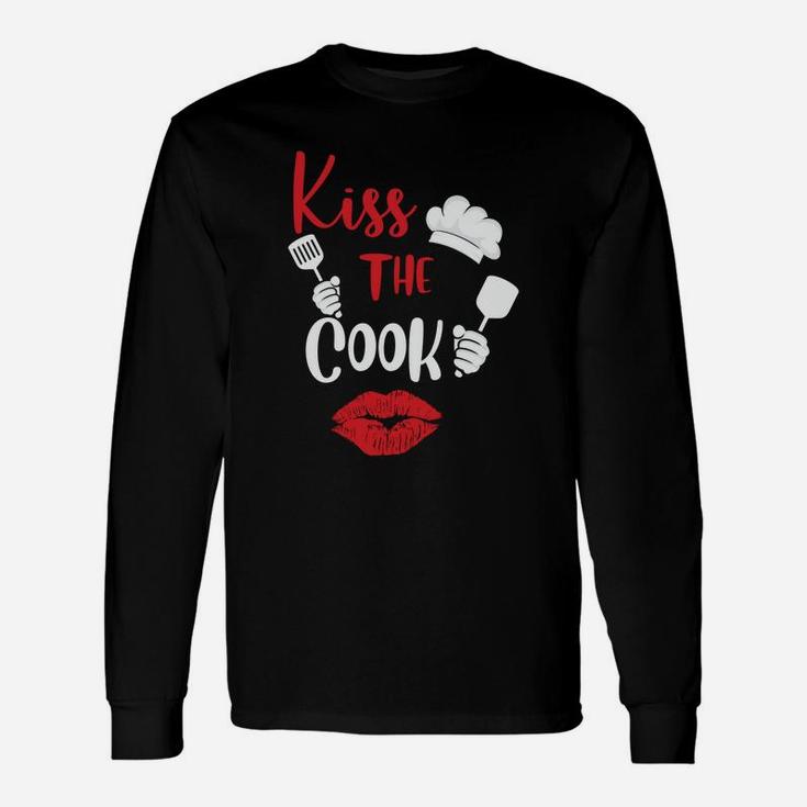 Kiss The Cook For Valentine Happy Valentines Day Long Sleeve T-Shirt