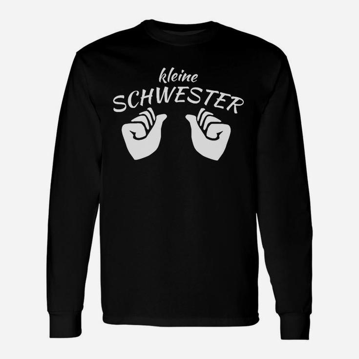 Kleine Schwester Langarmshirts in Gebärdensprache, Schwarzes Tee für Geschwister