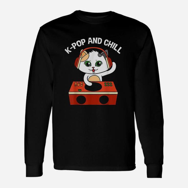 Kpop And Chill Dj Cat Party Unisex Long Sleeve