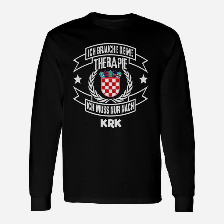 Kroatien KRK Langarmshirts Schwarz, Lustiges Spruch Tee für Urlauber