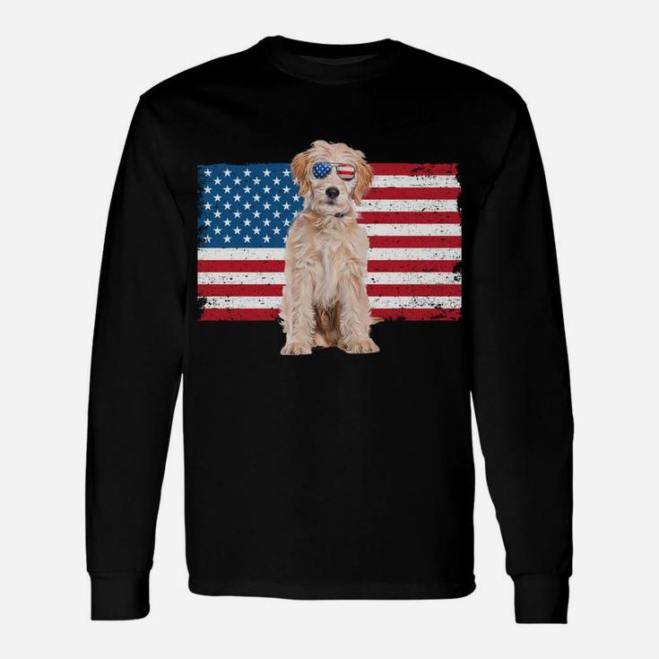 Labradoodle Dad American Flag Labradoodle Dog Lover Owner Sweatshirt Unisex Long Sleeve