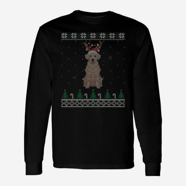 Labrador Reindeer Santa Hat Christmas Tree Xmas Light Gift Unisex Long Sleeve