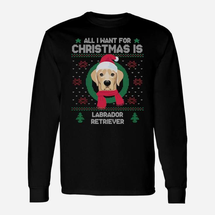 Labrador Retriever Santa Hat Ugly Sweater Xmas Long Sleeve T-Shirt