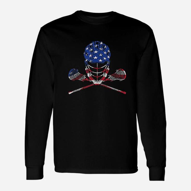 Lacrosse American Flag Unisex Long Sleeve