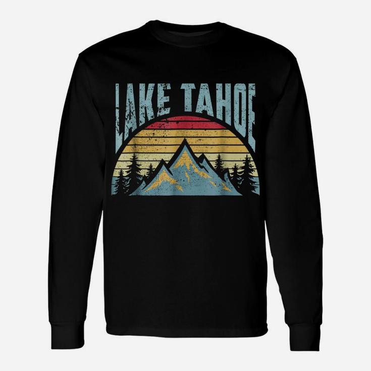 Lake Tahoe Tee - Hiking Skiing Camping Mountains Retro Shirt Unisex Long Sleeve